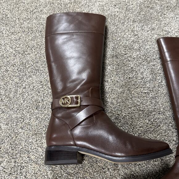 Michael Kors Bryce Brown Size 8M Black Riding Tall Boots Floor sample NWB - Picture 5 of 14
